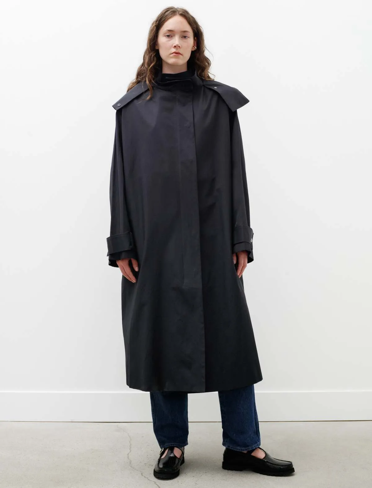 Tana Showerproof Coated Cotton Coat - Darkest Navy