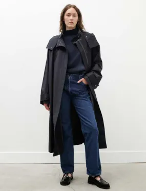 Tana Showerproof Coated Cotton Coat - Darkest Navy