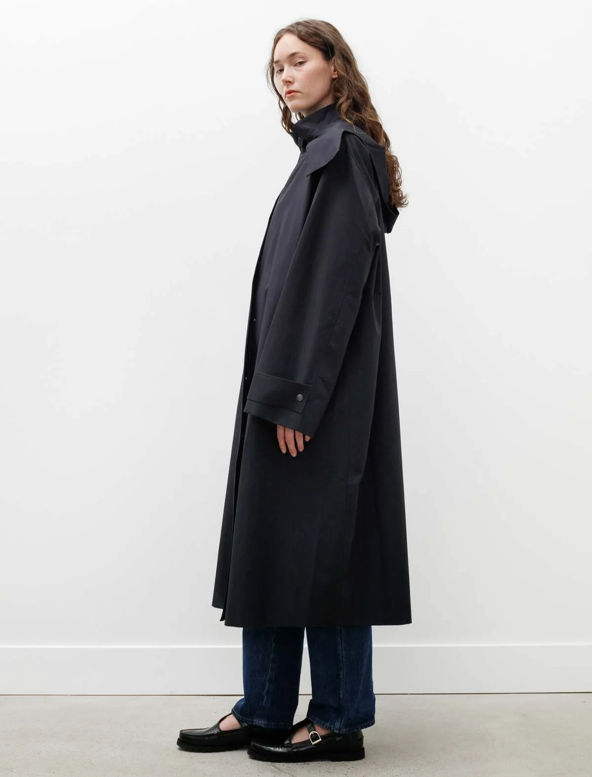 Tana Showerproof Coated Cotton Coat - Darkest Navy