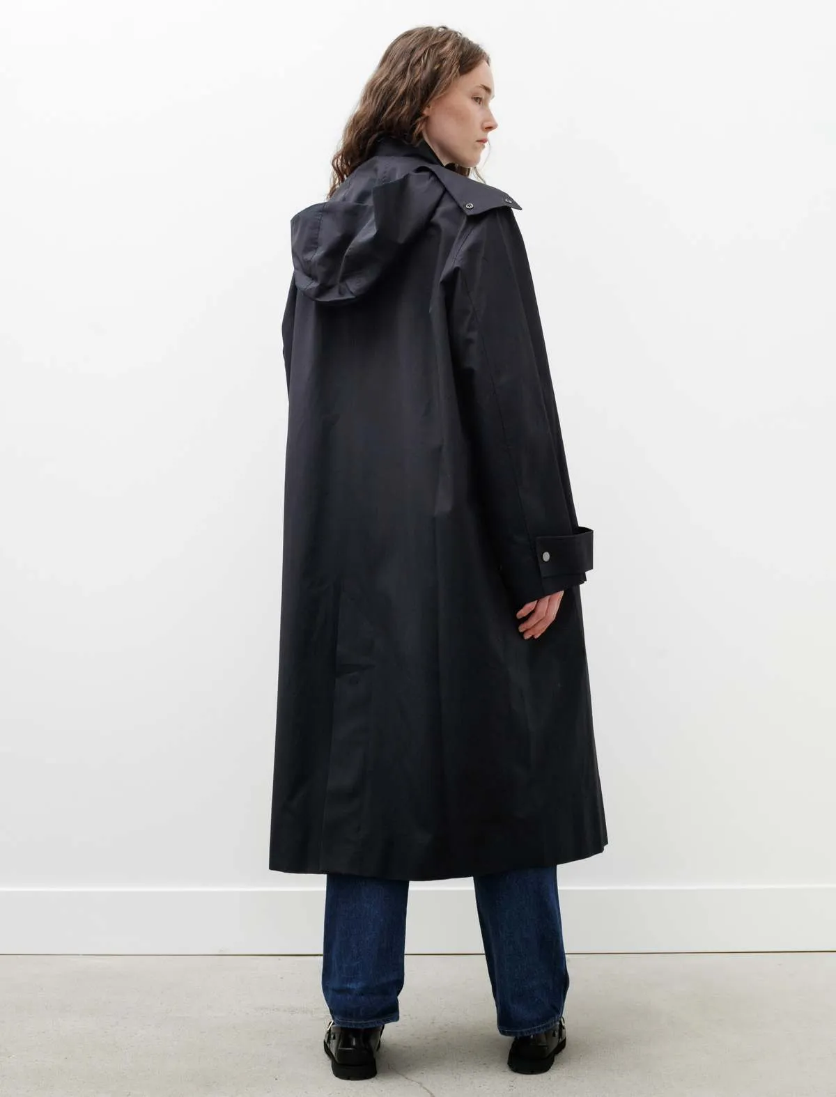 Tana Showerproof Coated Cotton Coat - Darkest Navy