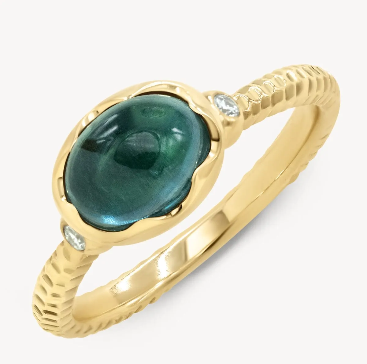 Teal Tourmaline Wishing Well Ring