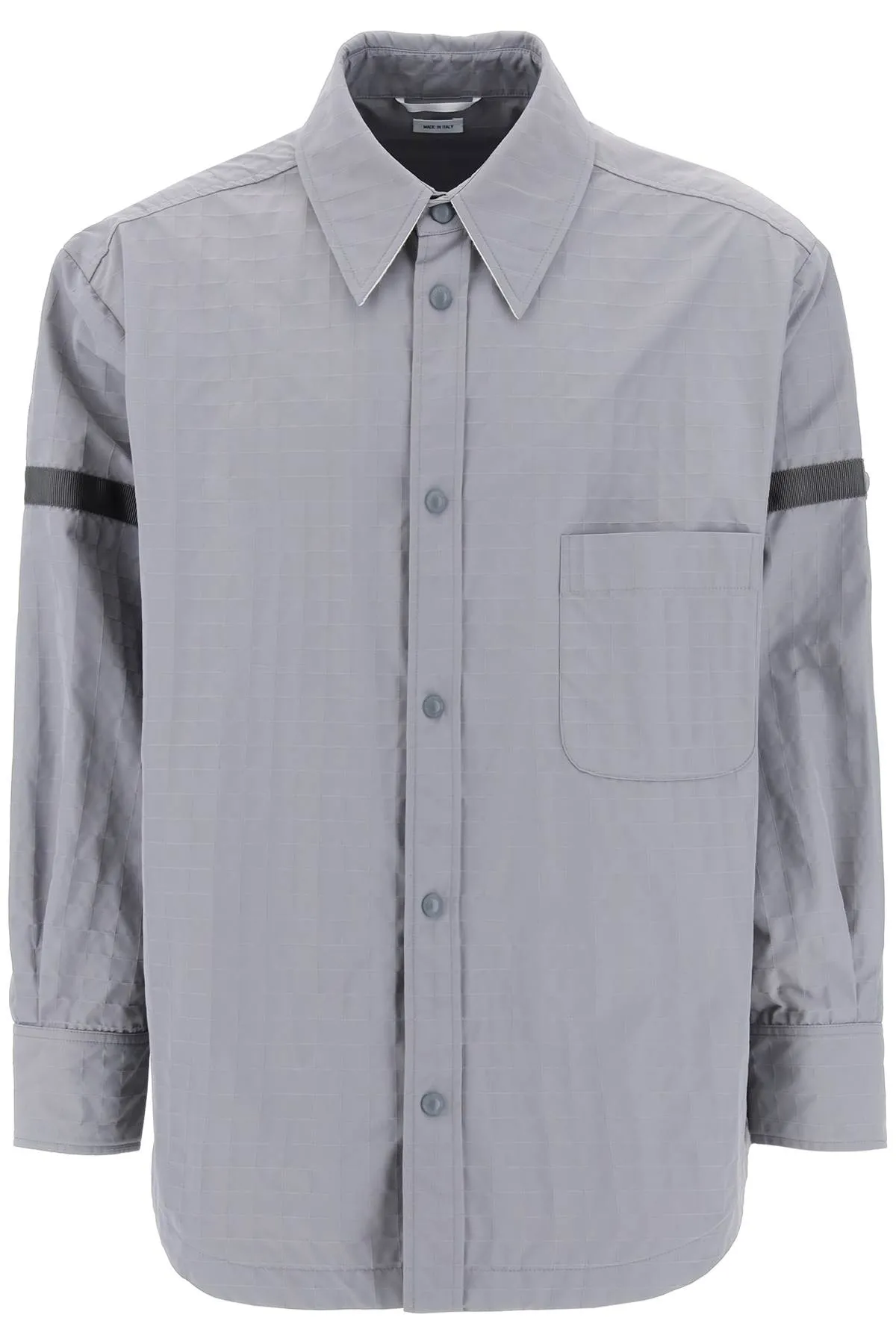 THOM BROWNE Gray Nylon Overshirt for Men