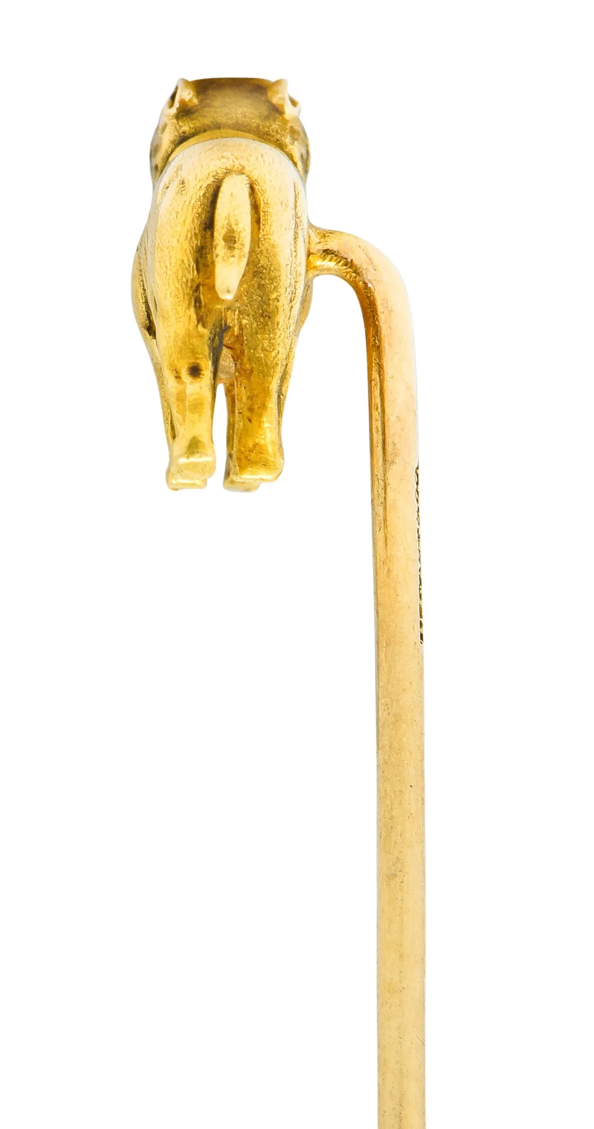 Tiffany & Co. Art Nouveau 18 Karat Gold Bulldog Stickpin