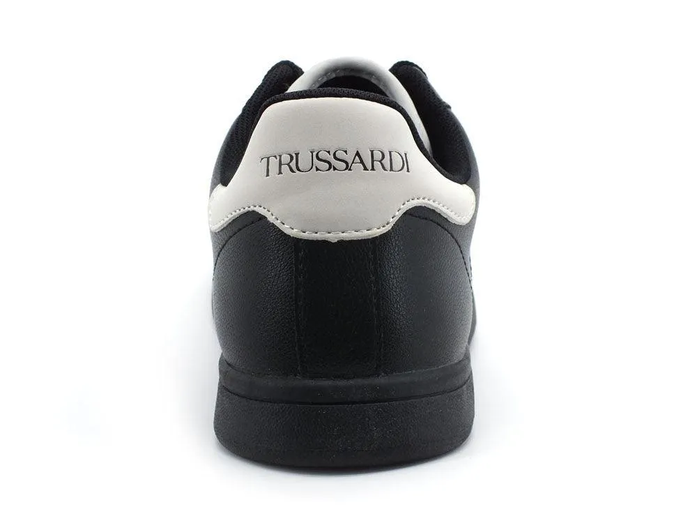 TRUSSARDI Galium Luxury Nabuk Patch Sneaker Black Ice 77A00274