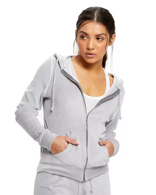 US Blanks / US565 Women's Plush Velour Zip Hoody SKU: 0565US