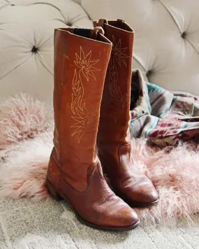 Vintage Floral Stitch Boots