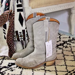 Vintage Gray Suede Boots