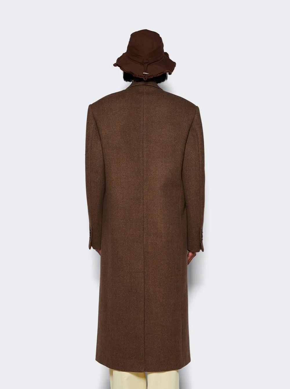 WARDROBE.NYC   Single Breasted Coat Brown 