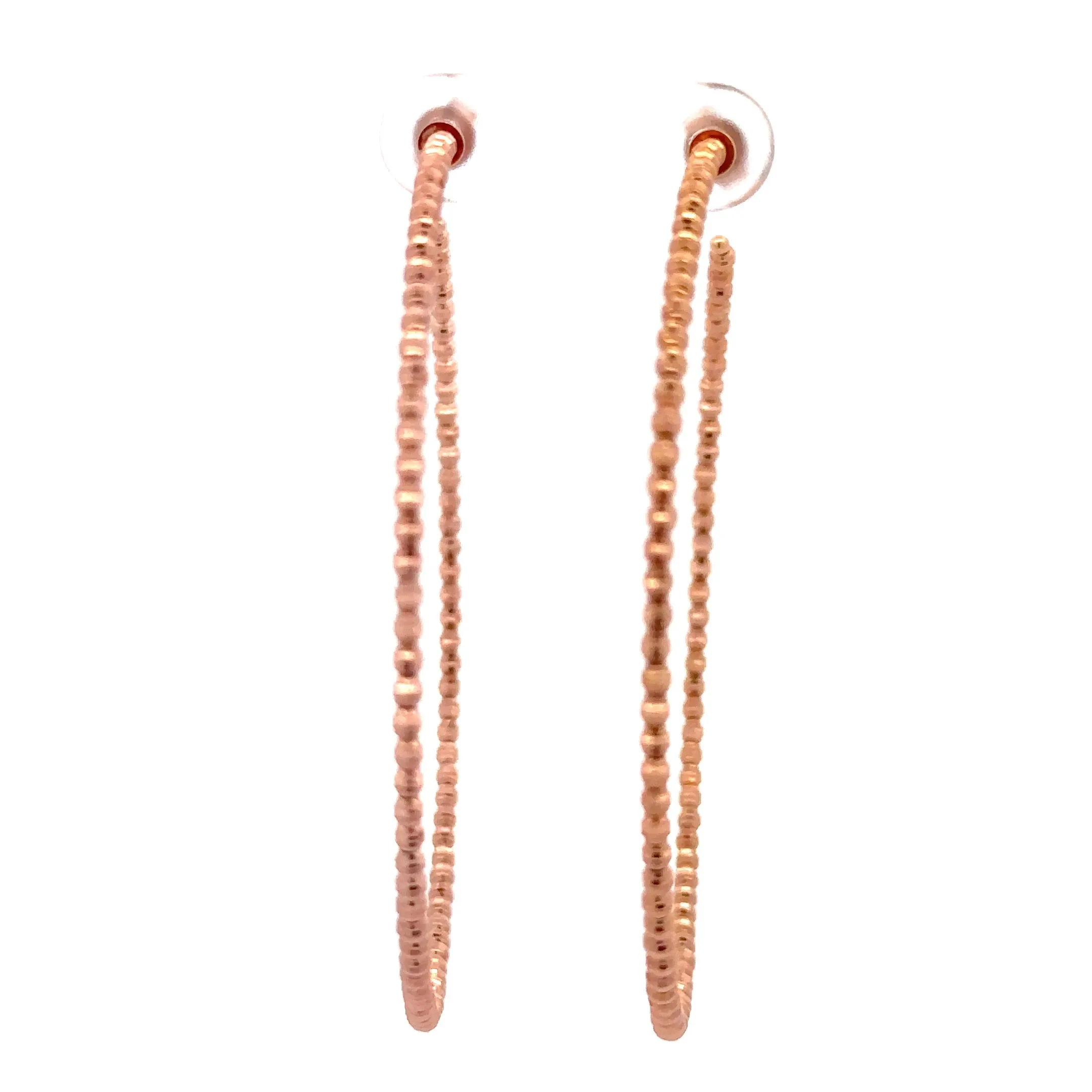 WD1161 14kt Gold Diamond Cut Beaded Hoop 2.25