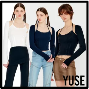 YUSE  |Casual Style Street Style Logo Cardigans